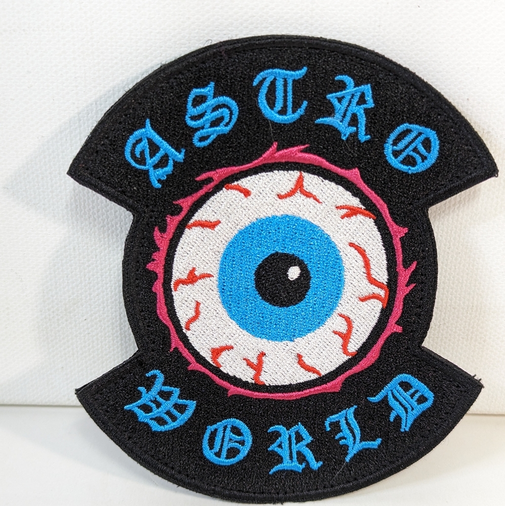 Astroworld Eyeball 2-piece Patch Brand New Hook And Loop Travis Scott Juiceworld